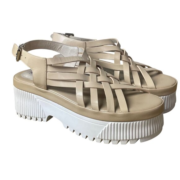 Jeffrey Campbell Egret Platform Strappy Chunky Platform Sandals Sz 8.5 - Picture 1 of 7